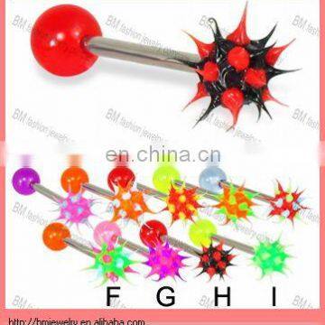 cheap silicone tongue barbell body piercing jewelry rings many colors