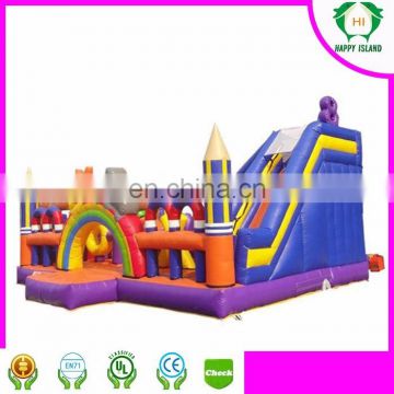 HI colorful pvc inflatable amusement park, polular inflatable playground slide