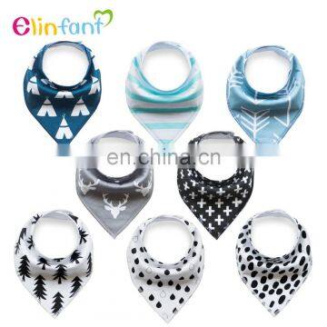 Elinfant 100% Organic CottonBaby Bandana Drool Bibs set of 8 pcs gift for baby