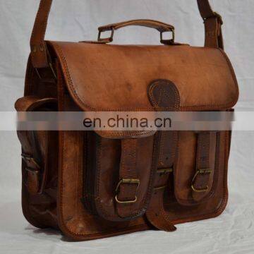 Real Vintage Leather Messenger Bag Handmade Brown bag Mens Satchel Bag Crss Body Sling