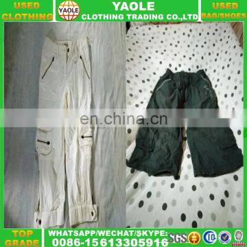 wholesale used clothing second hand cargo pants in bales for summer season