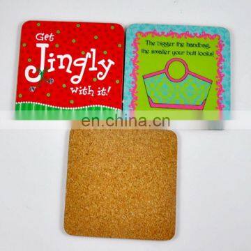 2014 cheap price gift waterproofing cork coaster,MDF cork coaster