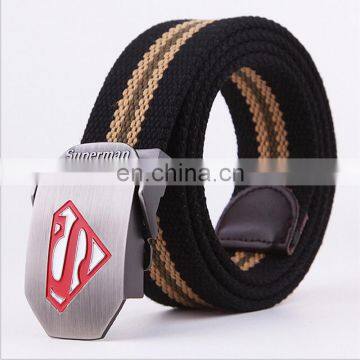 CAV4 Fashion Unisex Mens Womens Cotton Canvas Fabric Metal Buckle Woven Belts