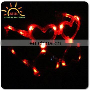 Heart fashional led sunglasses for party had passes CEand ROHS