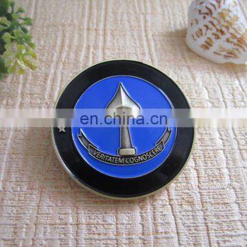 Custom engraved coin colored metal coin