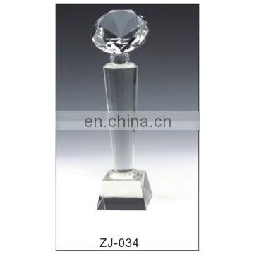 Diamond Shaped Competitions Crystal Glass Trophy