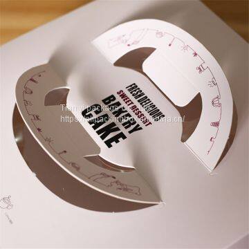 Custom Wholesale Square Art Paper Cardboard Cake Box With Handle photo-2