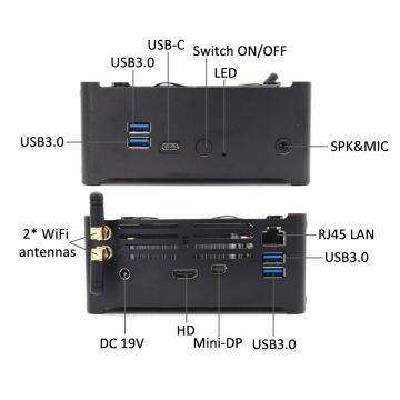 Gaming Computer Intel i9 8950HK 6 Cores 12 Threads Mini PC Win10 2*DDR4 32GB 4K HDMI Mini DP photo-4