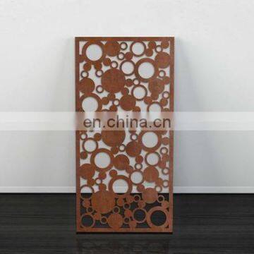 Customized high quality laser cutting corten rusted steel screen