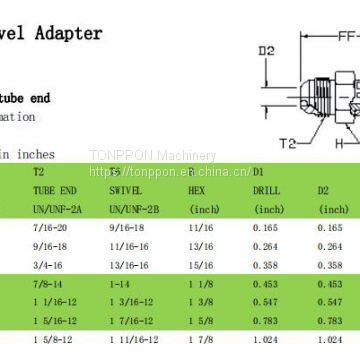 37°male swivel adapter FS6504