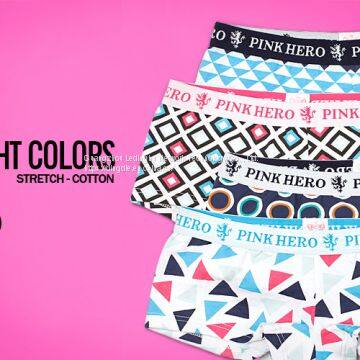 Colorful Printed Cotton Short Boxer Briefs OEM / ODM photo-3