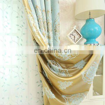 Luxury European style living room chenille curtain jacquard fabric