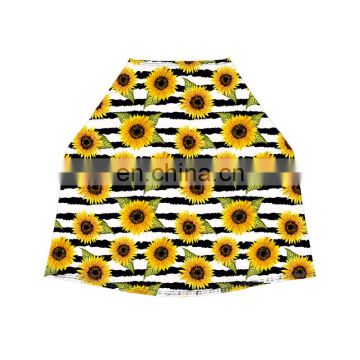 boutique newborn baby infant black white stripe yellow sunflower stretchy car seat cover