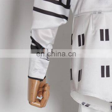 Asymmetrical Print Dresses For Women Lapel Collar Long Sleeve High Waist Tunic Mini Dress 2020 photo-5