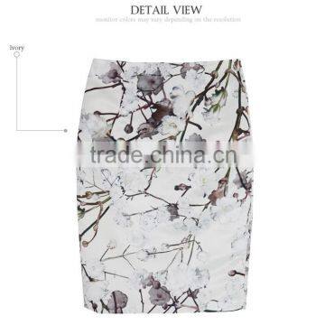 2015 Fashion Design Floral Printing Lady Pencil Skirt OEM Quality Choice photo-2