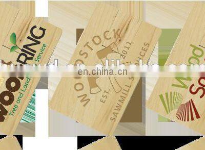 Personalized DIY LOGO Wooden Credit Card USB 2.0 Flash Drive Memory Stick For Computer photo-2