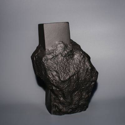 Modern art stone face Ceramic flower vase