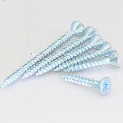 Chipboard Screw C1022 Steel fiberboard screws zinc wood screws With 4/6 Nibs Under Head