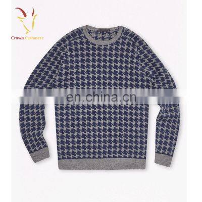 Mens Fashion Crewneck Merino Sweater Stripe Pullover photo-5