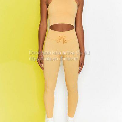 Hot Sales Girl Seamless Fitness & Yoga Wear High Quality Wholesales Workout Gym Sport Set