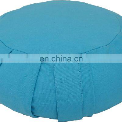 Buckwheat Hull Filled Pleated Dyed Organic Cotton Canvas Fabric Zafu Meditation Cushion photo-3