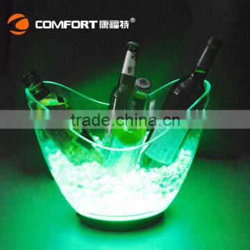 8L led illuminated lighted electric big custom acrylic ice bucket disposable