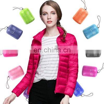 Down jacket women short anti-season women's white duck down custom brand winter light jacket S-5XL