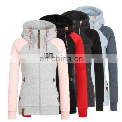 Factory custom new fashion women's spring and autumn long-sleeved casual sports hooded zipper start sweater jacket women