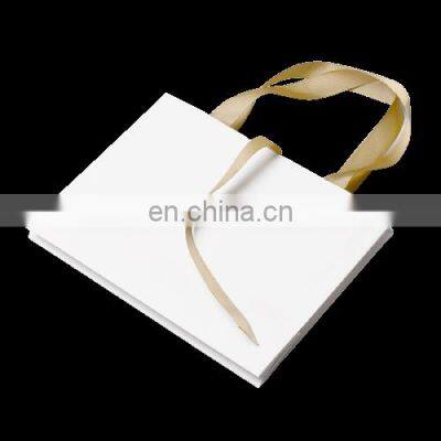 custom clothing square kraft white paper shopping with ribbon mini organza gift bag