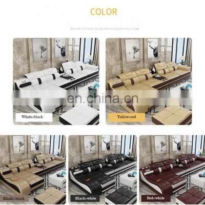 Nordic modern living room sofa manufacturers solid wood wireless music player USB charge sofa sectional sofa set Furniture