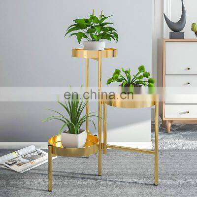 Plant Stand Folding Gold Garden Indoor Outdoor Iron Big Large Wholesale Metal Cheap Flower Pots Planters Plant Stand For Plant