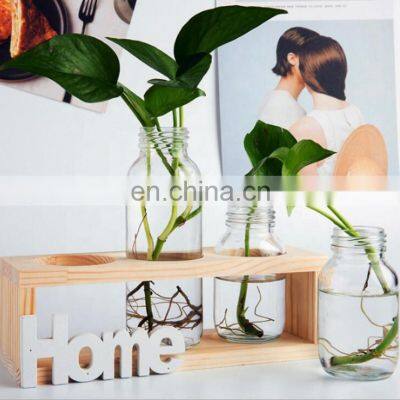 Home Decoration Plant Water Bottle Wood Organizer