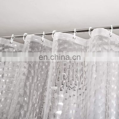 Stock Thin EVA Waterproof Environmental Pebble Plastic 3D Shower Curtains