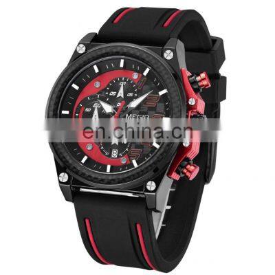 Megir 2051 Men Sport Watches Fashion Military Silicone Band Quartz Wristwatch