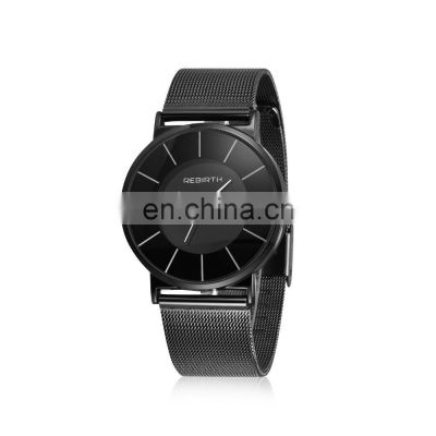 Rebirth RE054 New Arrive Fashion Stainless Steel Lady Dress Watch Luxury Brand Dress Black and White Women Wrist watch