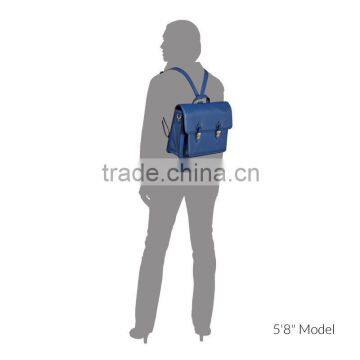 New Design Genuine Pebble Leather Convertible Backpack or Crossbody Messenger Bag photo-2