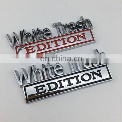 Chrome 3D Vehicle Customized Letter Gelatin Sponge Zinc Alloy Car Emblem Badge