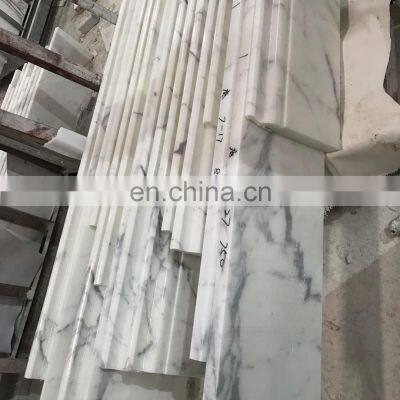 high quality statuario white marble skirting tiles