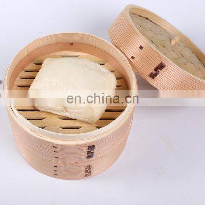 Custom Commercial Kitchen Mini Dim Sum Food Sticky Rice 3 Tier 10 Inch Big Bamboo Steamer Set