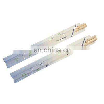 Eco-Friendly Open Paper Sleeves Disposable Bamboo Single Round Chopsticks photo-2