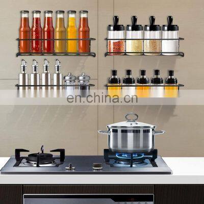 Metal Linear Simple Hanging Spice Rack Spice Rack Organizer Wall Mounted Storage Rack Hanging Shelf