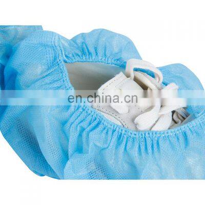 Disposable Nonwoven PP Blue Shoecovers Anti-skid With Elastic and Print Shoecovers Wholesale Blue White photo-4