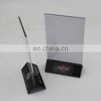 Triangle Table Top A3 A4 A5 A6 Insert Plastic Acrylic Sign Holder for Restaurant photo-2
