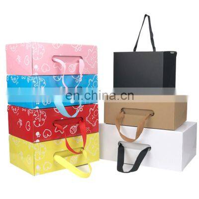 Custom Multiple Colour Corrugated Shoes Folding Carton Box With Handles photo-5