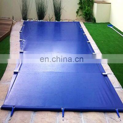 8x4 manual roll up pvc tarp waterproof above ground swimming pool cover with aluminum support