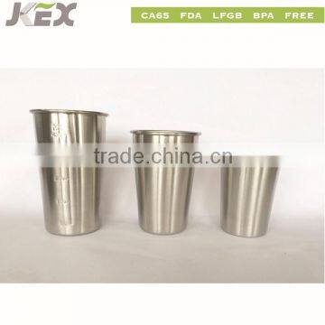 Metallic luster single wall stainless steel water cup test mixer