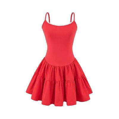 Sweet and Spicy Girl Ballet-style Lace Wrap-around Halter Dress With a Fitted Waist and Elastic Waistband, A-shaped, With a Fluffy Short Skirt and a Charming Atmosphere. photo-4