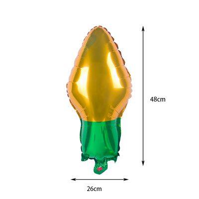 New Type Bulb Shaped Foil Balloon Green Base Birthday Christmas Party Children's Day Holiday Kids Toys Balloons Wholesale