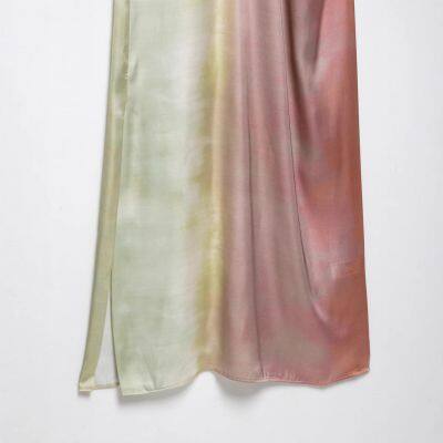 Women's 2025 New European and American Fashion Tie Dye Printed Midi Dress