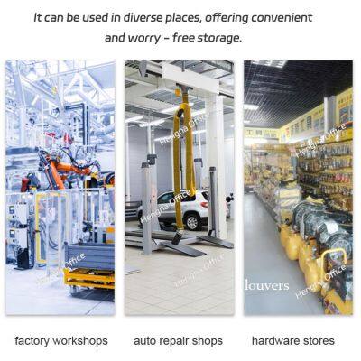 Reinforced Metal Tool Cabinet With Square Hole Pegboard and Galvanized Shelves- Industrial Storage Locker for Heavy Equipment Workshop photo-3